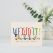 Peanuts We Did It Graduation Funny Quote Snoopy Postkarte (Stehend Vorderseite)
