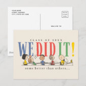 Peanuts We Did It Graduation Funny Quote Snoopy Postkarte (Vorne/Hinten)