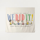 Peanuts We Did It Graduation Funny Quote Snoopy Wandteppich (Vorderseite (Horizontal))