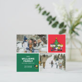 Peanuts Weihnachtsfamilienfoto Collage Feiertagspostkarte (Stehend Vorderseite)