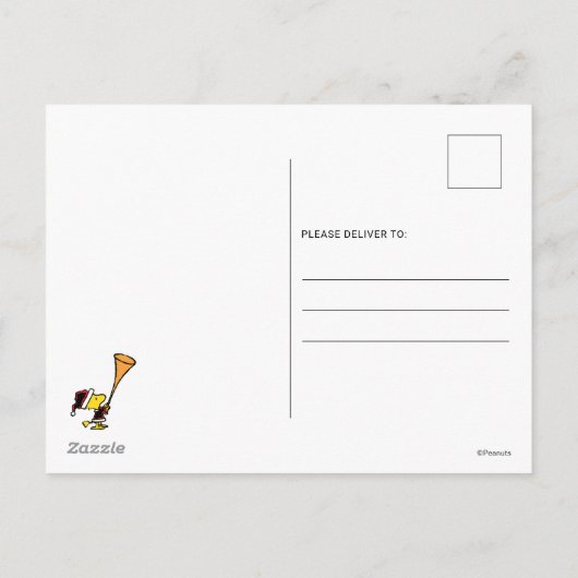 Peanuts Weihnachtsfamilienfoto Collage Feiertagspostkarte (Rückseite)