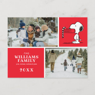 Peanuts Weihnachtslieder Familie FotoCollage Feiertagspostkarte