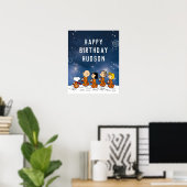 Peanuts | Weltraum-Geburtstag Poster (Heimbüro)