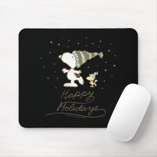 Peanuts Winter Skating T Shirt Mousepad (Mit Mouse)