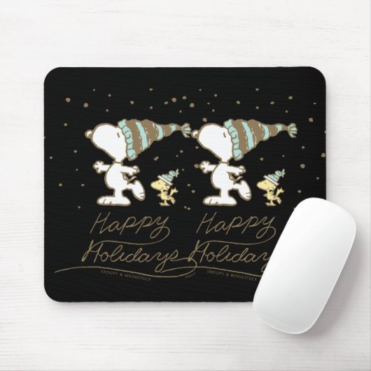 Peanuts Winter Skating T Shirt Mousepad (Mit Mouse)
