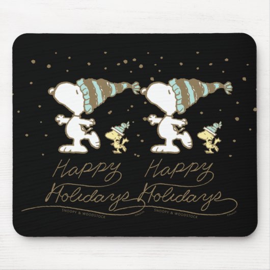 Peanuts Winter Skating T Shirt Mousepad (Vorne)