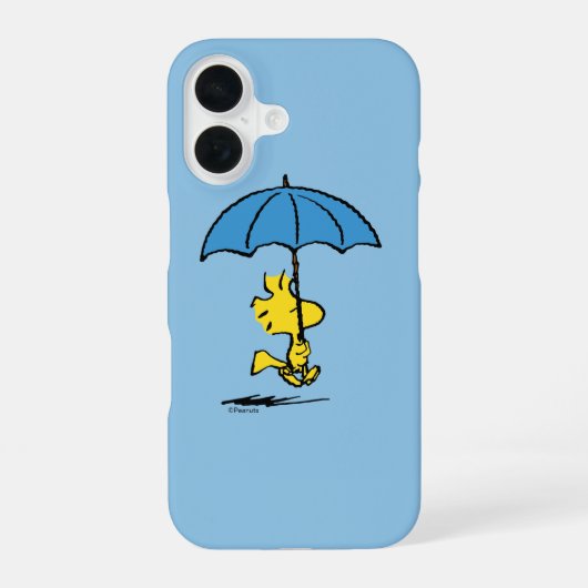 Peanuts | Woodstock Blauer Schirm iPhone 16 Hülle (Rückseite)