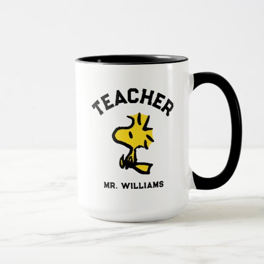 Peanuts | Woodstock Looking Ahead Teacher Tasse (Rechts)