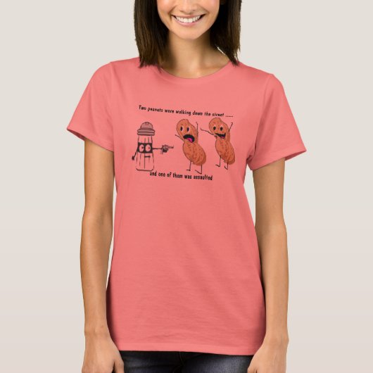 PEANUTS, Zwei Erdnüsse gingen die Straße hinunter. T-Shirt (Vorderseite)