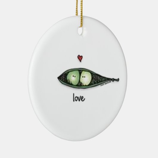 Peapod Liebe Keramik Ornament (Rechts)