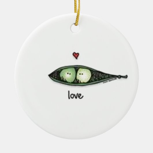 Peapod Liebe Keramik Ornament (Vorne)