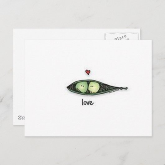Peapod-Liebe Postkarte (Vorne/Hinten)