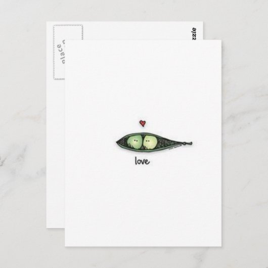 Peapod-Liebe Postkarte (Vorne/Hinten)