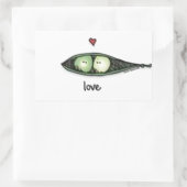 Peapod-Liebe Rechteckiger Aufkleber (Tasche)