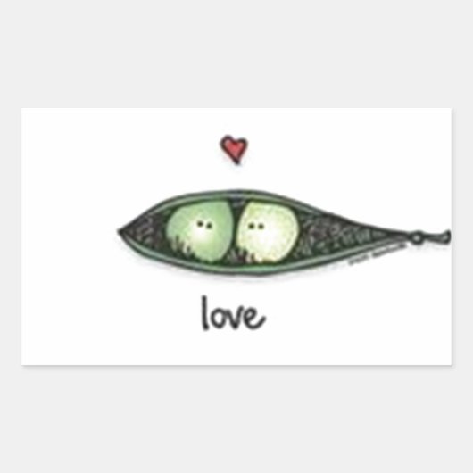 Peapod-Liebe Rechteckiger Aufkleber (Vorderseite)