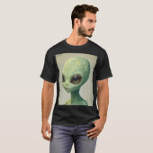 Pear Alien – Minimal Funny Fruit Art T-Shirt (Vorne ganz)