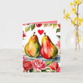 Pear-amour Punny Valentine Card für Partner Karte (Gelbe Blume)