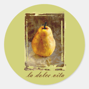 Pear Art Runder Aufkleber