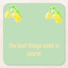 Pear Baby Dusche Rechteckiger Pappuntersetzer