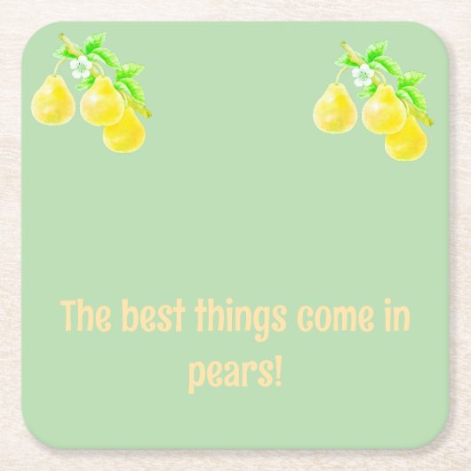 Pear Baby Dusche Rechteckiger Pappuntersetzer (Vorderseite)