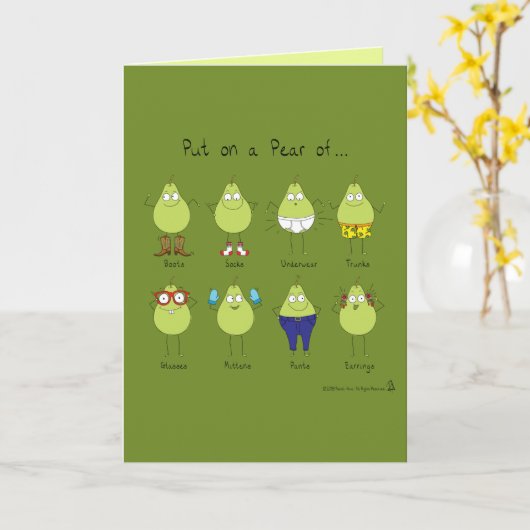 Pear Card - Funny Pear Pun Card Karte (Gelbe Blume)