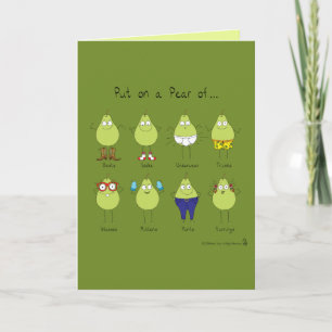 Pear Card - Funny Pear Pun Card Karte