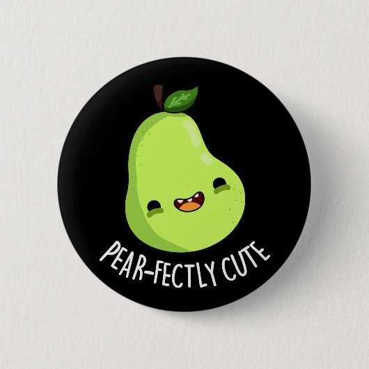 Pear-fein Niedliches Fruchtpear Dark BG Button (Vorderseite)