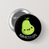 Pear-fein Niedliches Fruchtpear Dark BG Button (Vorne & Hinten)