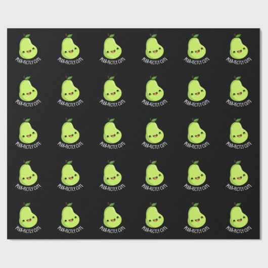 Pear-fein Niedliches Fruchtpear Dark BG Geschenkpapier (Flach)