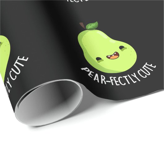 Pear-fein Niedliches Fruchtpear Dark BG Geschenkpapier (Rolleneckpunkt)