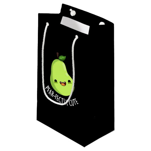 Pear-fein Niedliches Fruchtpear Dark BG Kleine Geschenktüte (Vorderseite Schrägansicht)