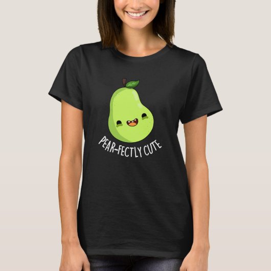 Pear-fein Niedliches Fruchtpear Dark BG T-Shirt (Vorderseite)