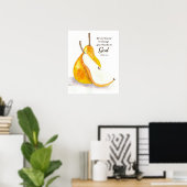 Pear Fresh Fruit Kitchen Scripture Give Thanks Poster (Heimbüro)