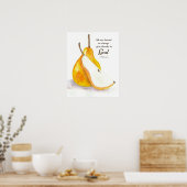 Pear Fresh Fruit Kitchen Scripture Give Thanks Poster (Küche)