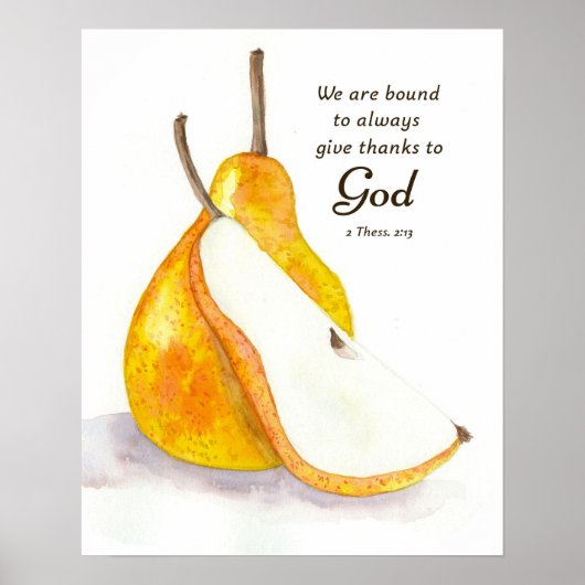 Pear Fresh Fruit Kitchen Scripture Give Thanks Poster (Vorne)