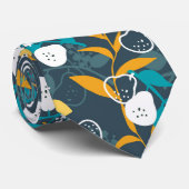 Pear Frucht Pflanze in Schwarz-Farbmuster Krawatte (Gerollt)