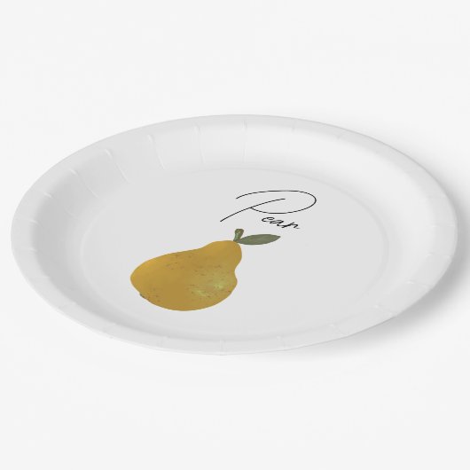 Pear Fruit Illustration Pappteller (Schrägansicht)