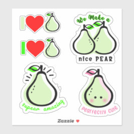 Pear Fun Pun motiviert ermutigende Worte Aufkleber