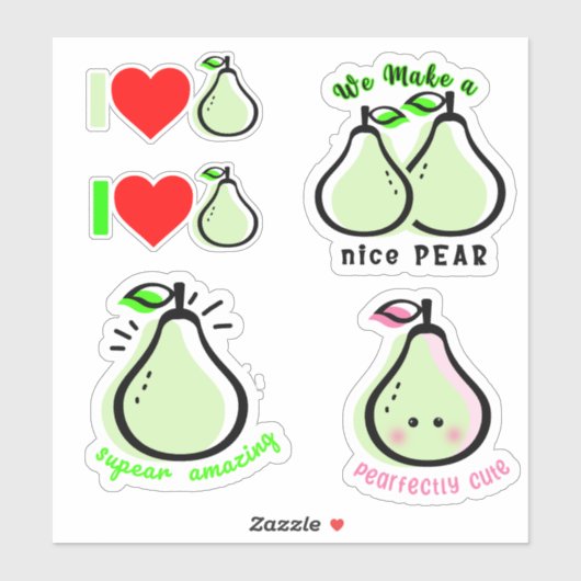 Pear Fun Pun motiviert ermutigende Worte Aufkleber (Blatt)