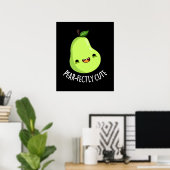 Pear-Funny Seet Fruit Birne Pun Dark BG Poster (Heimbüro)