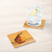 Pear-Gravur Rechteckiger Pappuntersetzer (Vor Ort)