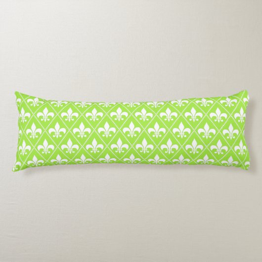 Pear Green Fleur de Lys Seitenschläferkissen (Vorderseite)