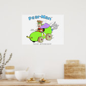 Pear-Man Pearman Driving in PearMobile Poster (Küche)