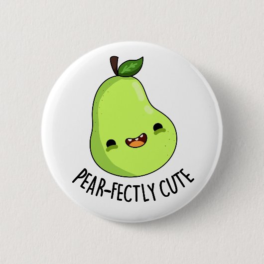 Pear-Niedlich süße Fruchtsäfte Birne Pun Button (Vorderseite)