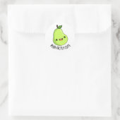 Pear-Niedliche Fruchtpear Pun Runder Aufkleber (Tasche)