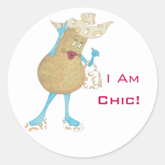 'Pear Paula' Glossy Round Sticker (Vorderseite)