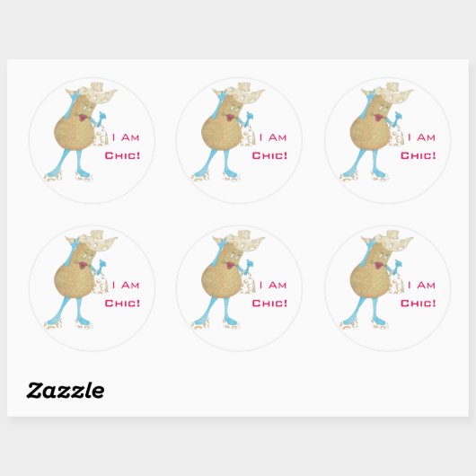 'Pear Paula' Glossy Round Sticker (Blatt)
