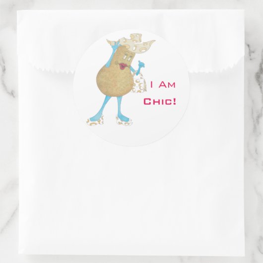 'Pear Paula' Glossy Round Sticker (Tasche)