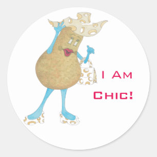 'Pear Paula' Glossy Round Sticker