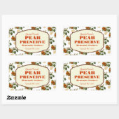 Pear Preserve Jam Label Rechteckiger Aufkleber (Blatt)